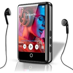MP3 Player, Bluetooth 5.0 MP3 Player, 2.4 Inch LCD Touchscreen, Full Metal Body, 16 GB Music Player with Speaker, Video, FM, E-Book, Recording, Supports 128 GB SD (Headphones + USB + German Manual (English Version Not Guaranteed))