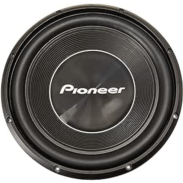 Pioneer TS-300D4 zemfrekvences skaļrunis ar 4 omu dubulto balss spoli (1400 W), 30 cm/12 collas, IMPP diafragma jaudīgai skaņai, ieejas nominālā jauda 400 W, melns