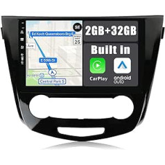 YUN TX Android 12 automašīnas radio, kas paredzēts Nissan X-Trail Qashqai 2014-2017-2 DIN [integrēts bezvadu CarPlay/Android Car/GPS] -10,1 collas IPS 2.5D skārienekrāns ar kameras DAB/stūres vadību/MirrorLink