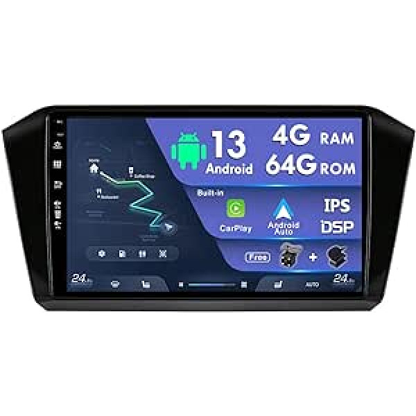 MISONDA 10 collu IPS Android automašīnas radio priekš VW Passat B8 (2015-2019), iebūvēts DSP, Carplay + atbalsts Dab + WiFi, BT, GPS, AUX, MirrorLink, WiFi, RDS - 4G + 64G