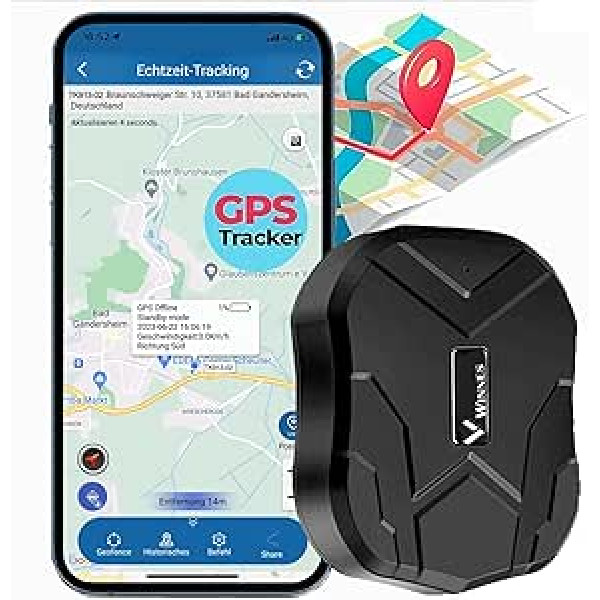 TK905 GPS izsekotājs, 5000 mAh GPS vietrādis transportlīdzekļiem, ūdensnecaurlaidīgs reāllaika automašīnu GPS lokators Spēcīgs magnēta vietrādis motociklu kravas automašīnu zādzību brīdinājuma sistēmai