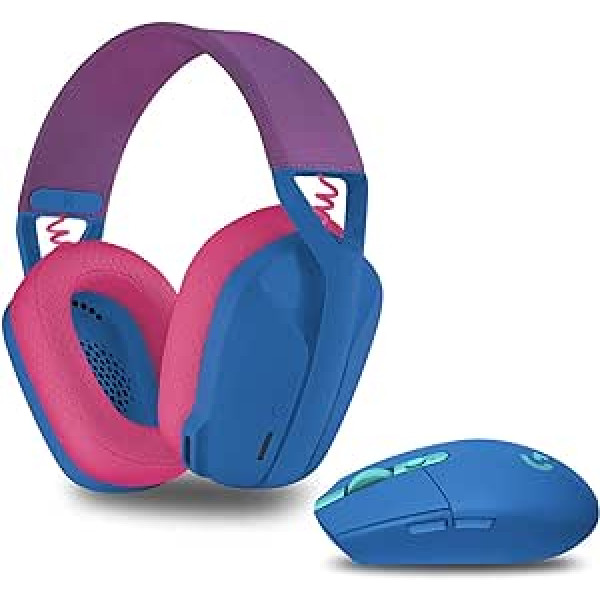 Logitech G 305 Lightspeed bezvadu spēļu pele + Logitech G435 Lightspeed bezvadu Bluetooth spēļu austiņas, zilas