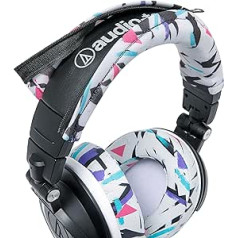 WC BandZ V2 galvas stīpas futrālis Audio Technica ATH M sērijas austiņām - mazgājams mašīnā, vairs neplīst āda - saderīgs ar M50X / M50XBT / M50 / M40X un vairāk | 90. gadi balts