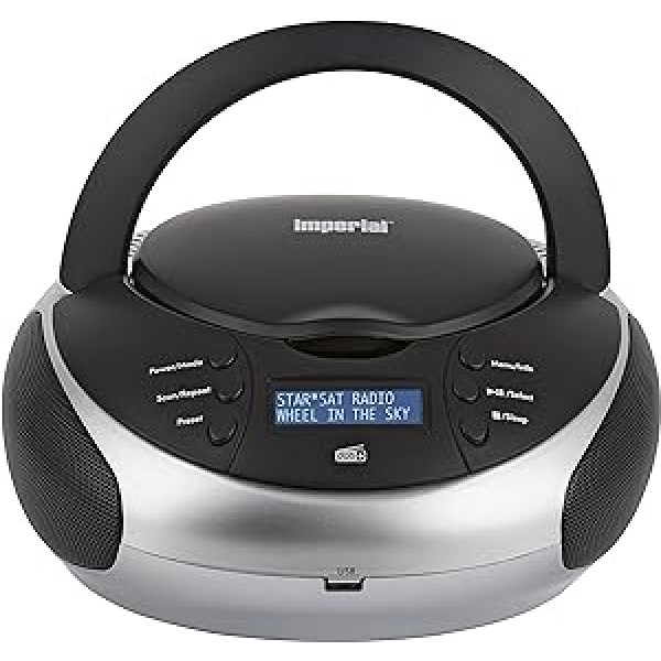 Imperial DABMAN PBB2 CD radio DAB+, FM CD, USB melns, sudrabs