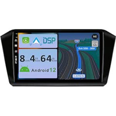 YUNTX [4 GB + 64 GB] Android 12 automašīnas radio priekš VW Passat b8 Magotan 2015-2018-[Integrēts CarPlay/Android Car/DSP/GPS]-10,1 collas IPS skārienekrāns CAM+MIC-DAB/Mirror Link/Bluetooth 5.0/AHD/ 360 kamera