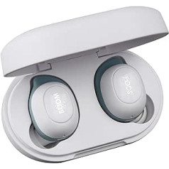 Boompods Boombuds GS True Wireless Bluetooth austiņas, TWS ieliekamās austiņas ar mikrofonu, IPX4 aizsardzības ausu uzgaļi, 4,5 stundu atskaņošanas laiks, balts