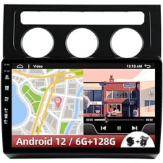 2 DIN 10 collu Android 12 automašīnas radio priekš VW Touran 2003-2010 ar GPS navigācijas atbalstu Bluetooth | DAB/USB/Carplay/Android Car | WLAN | 4G | MirrorLink | RDS | USB | 6G + 128G