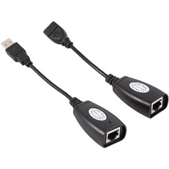 Richer-R USB tinklo adapteris, LAN adapteris USB 2.0 tinklo USB į RJ45 eterneto adapteris, Gigabit Ethernet adapteris, tinka Cat5 / RJ45 / Cat6 patch kabeliui su kompiuteriu juodu