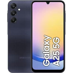 Samsung Galaxy A25 5G viedtālrunis, Simlock bezmaksas bez līguma, Android tālrunis, 128 GB, ātrās uzlādes funkcija, 50 MP kamera, zils melns, 30 mēnešu ražotāja garantija [ekskluzīva vietnē Amazon] [vācu valoda