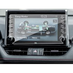 SXCY savietojams ar Toyota RAV4 2020+ navigācijas ekrāna aizsargu 8 collu GPS rūdīta stikla ekrāna aizsargs 9h pret skrāpējumiem izturīgs pret pirkstu nospiedumu RAV4 piederumiem