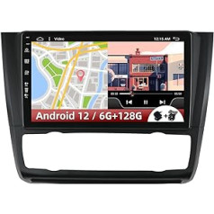 9 collu automašīnas radio 2 DIN Android 12 BMW 1. sērijai E81 E82 E87 E88, 2004.–2012. gada 6G + 128 G bezmaksas atpakaļgaitas kamera GPS atbalsta DAB/Stūres vadību/WLAN/BT5.0/Mirrorlink/Carplay/USB/RDS