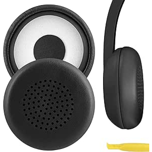 Geekria QuickFit Protein Leather rezerves ausu spilventiņi priekš Skullcandy Uproar bezvadu austiņām Ausu spilventiņi Ausu kausu remonta daļas (melnas)