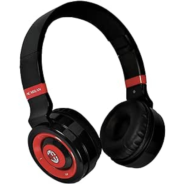 TECHMADE AC Milan bezvadu austiņas uz ausīm Bezvadu salokāmas austiņas ar iebūvētu mikrofonu HiFi Stereo Micro SD slots FM radio priekš iPhone/Android/Travel/PC