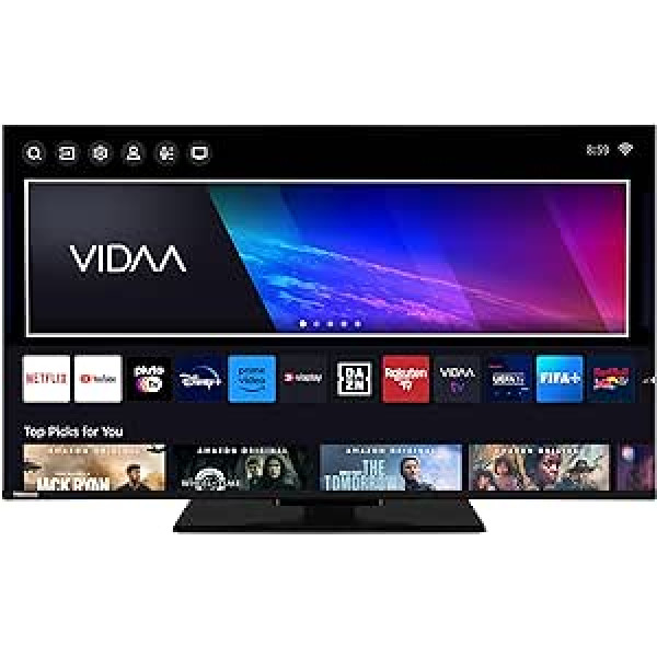 Toshiba 43 collu VIDAA TV (4K UHD viedais televizors, HDR Dolby Vision, trīskāršs uztvērējs, Bluetooth, Dolby Audio) 43UV3463DAW [2024]