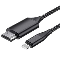 HDMI laidas iPhone, HDMI konverteris, 1,8 m iPhone/iPad/iPod prie televizoriaus, HDMI jungties laidas