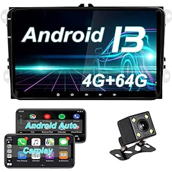 DDKUS Android 13 Car Radio priekš VW Volkswagen Golf Polo Caddy Amarok Passat Seat Skoda Touran Tiguan, 9 collu automašīnas GPS navigācijas radio stereo 8-Core 4GB RAM 64GB Roma Atbalsts Carplay Android Car