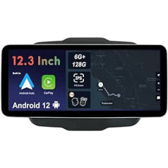 JOYX — 6G + 128G — 12,3 collas — Android 12 IPS automašīnas radio piemērots Jeep Renegade (2015-2018) — bezvadu CarPlay/Android Car/DSP — LED kamera un mikrofons — 2 DIN — DAB stūres vadības ātrā laiva 360 kamera