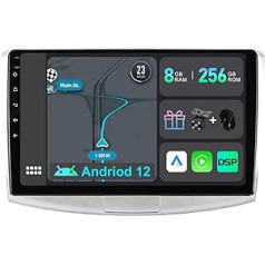 YUNTX [8 GB + 256 GB] Android 12 automašīnas radio, kas paredzēts VW Passat B6/B7 Magotan/CC (2010-2015) - [Integrēts CarPlay/Android Car/DSP/GPS]-10,1 collas IPS 2.5D-CAM+MIC-DAB/Spogulis Saite/Bluetooth 5.0/360 kamera