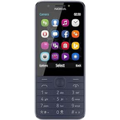 Viedtālrunis Nokia 230 (7,11 cm (2,8 collas), 16 MB, 2 megapikseļi, operētājsistēma Series 30+, Dual Sim) pusnakts zils