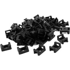 piegādes karte Klebesockel-Set für Kabelbinder Schwarz Kunststoff 9 mm Draht Buddle Cable Tie Mount Sattel 100stk.