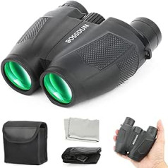 BOSSDUN 10 x 25 Binoculars, Adult Children Compact Bird Watching Binoculars with 20 mm Eyepiece Bak4 Prism FMC Lenses, Waterproof Binoculars for Hunting, Birding, Hiking, Sports