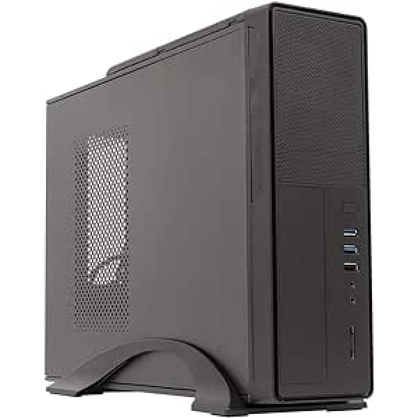 unykach Slim mATX UK 2010 + PSU 450 W Tower 450 W Black Computer Case – Computer case (Tower, PC, Sgcc, ITX, Micro-ATX, Black, 0.5 mm)