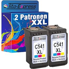 Tito-Express PlatinumSerie 2 printeru kasetnes, kas saderīgas ar Canon CL-541 XL Color | Piemērots MG4120 MG2150 MG2250 GM3140 MG3150 MG3250