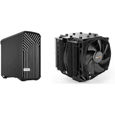 Fractal Design Torrent kompaktiškas juodas kompiuterio dėklas, tvirtas, FD-C-TOR1C-04, juodas solidus ir būk tylus! Dark Rock 4 Pro CPU Cooler BK022 Top-Flow