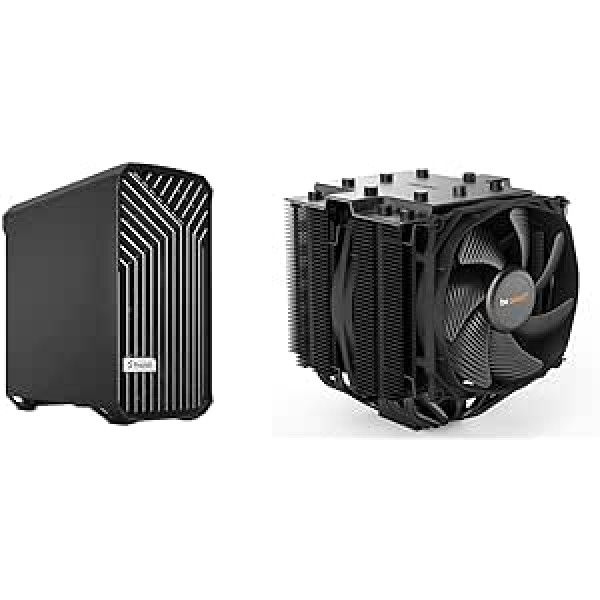 Fractal Design Torrent kompaktiškas juodas kompiuterio dėklas, tvirtas, FD-C-TOR1C-04, juodas solidus ir būk tylus! Dark Rock 4 Pro CPU Cooler BK022 Top-Flow