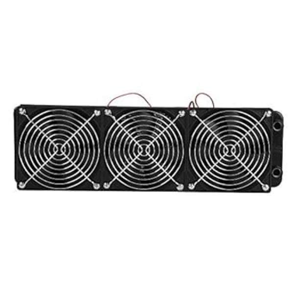 ASHATA Aluminium Radiator, 120 mm/360 mm CPU Cooler Water Cooler G1 / 4 Thread Radiator, 18 Tubes Aluminium Cooler Heat Row Cooler CPU Water Cooler Radiator with Fans for PC Water Cooling (360 mm)