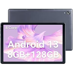 CHOFSLIA planšetdators 10 collu Android 13 planšetdatori 8 kodolu, 8 GB + 128 GB (TF 1 TB), 5G/2,4 G WiFi, Bluetooth 5.0, 5000 mAh, 5 MP + 8 MP, 1280 x 800 HD planšetdators (pelēks)