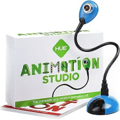 HUE Animation Studio: Stop-Motion-Animation Set komplekti (Kamera, Software, Buch) operētājsistēmai Windows/macOS — angļu valodas versija (Blau)