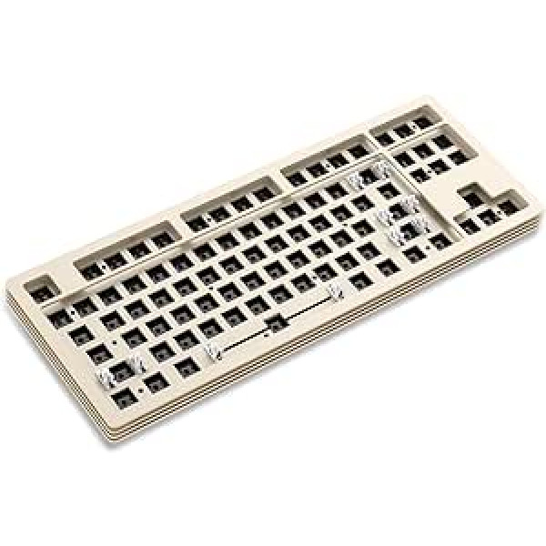 AJAZZ AKC087 DIY mehāniskās tastatūras komplekts, trīsrežīmu savienojums, daudzslāņu metāla pamatne, 75% kompakts 87 taustiņu izkārtojums, TKL, karsti maināms, saderīgs ar 3 pin 5 pin Gateron/Cherry