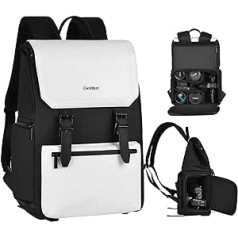 Cwatcun Camera Backpack, Photo Backpack, Waterproof Camera Backpack, Professional Mirrorless DSLR SLR Photo Backpack, Large Camera Bag, Compatible with Sony Canon Nikon and Lens Tripod Accessories,