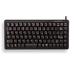 CHERRY Compact-Keyboard G84-4100, Internationales Layout, QWERTY Tastatur, kabelgebundene Tastatur, kompaktes Design, ML Mechanik, schwarz