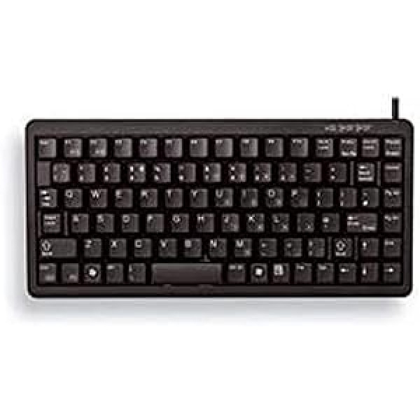 CHERRY Compact-Keyboard G84-4100, Internationales Layout, QWERTY Tastatur, kabelgebundene Tastatur, kompaktes Design, ML Mechanik, schwarz