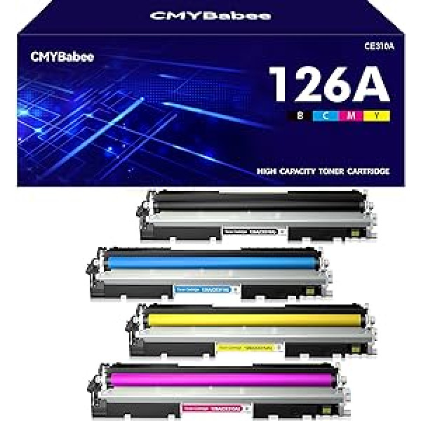 CMYBabee atjaunoto tonera kasetņu nomaiņa priekš HP 126A (CF341A) 130A (CE310A) CF350A priekš HP Laserjet Pro CP1025 CP1025nw MFP M175a 175nw M176n HPjet Pro27fw