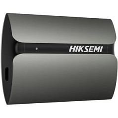 HIKSEMI išorinis SSD 1 TB, nešiojamasis mini USB 3.1 tipo C SSD išorinis standusis diskas, iki 560 MB/s skaitymo, suderinamas su Android telefonu / Android planšetiniu kompiuteriu / nešiojamuoju kompiuteriu (pilka)-T300S