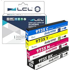 LCL pārstrādātā tintes kasetne 973 973X L0S07AE F6T81AE F6T82AE F6T83AE High Yield (4PK KCMY) HP PageWide Pro 452dn 452dw 452dwt 57dwt 57dwt 57dwn 577dw 577z Pārvalda