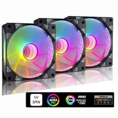 MIWATT 5 V mātesplates savienotājs, 120 mm RGB ventilators, ASUS Aura Sync vai MSI Mystic Control datora korpusam, CPU dzesētājs, ūdens dzesēšanas radiatora sistēma (3 pakešu Rainbow ventilators, E sērija)