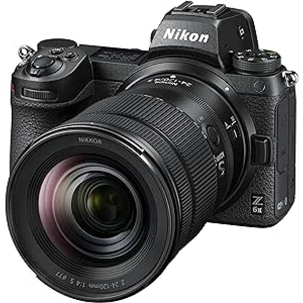 Nikon Z 6II KIT Z 24-120mm 1:4 S (24,5 MP, 14 kadri sekundē, hibrīds AF, 2 EXPEED procesori, dubultā atmiņas kartes slots, 4K UHD video ar 10 bitu HDMI izeju) Melns