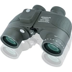 BOSSDUN 10x50 Marine Binoculars, Binoculars with Night Vision Rangefinder and Compass, for Water Sports Enthusiasts and Hobby Sailors, Includes Readiness Bag, Dust Caps and Carry Strap