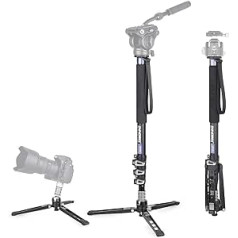 Profesionāls video monopods INNOREL VM70K noņemama statīva pamatne un elastīgs monopods statīvs DSLR teleskopa kameras videokamerai bez galvas, tikai monopods