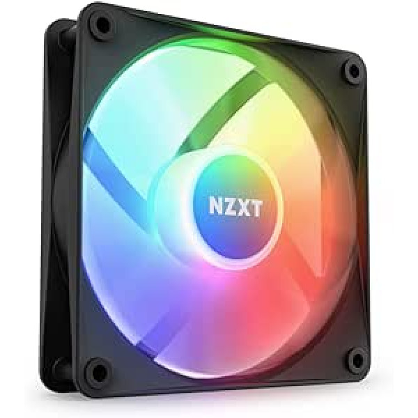 NZXT F120 RGB Core - 120mm Hub Mounted RGB Fan - 8 Individually Controllable LEDs - Semi Transparent Fan Blades - Hydrodynamic Bearing - PWM Control - CAM Software - Black