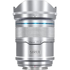 SIRUI Sniper 23 mm automātiskā fokusa objektīvs, F1.2 platleņķa APS-C kameras objektīvs A5 A6 A7 FX A9 ZV-E sērijai (E-Mount, sudraba krāsā)