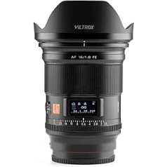 VILTROX AF 16 mm f/1.8 FE pilna kadra objektīva platleņķa automātiskais fokuss ar integrētu LCD ekrānu Sony E Mount kamerām Sony A7IV A7RIV A9 A7R A6600