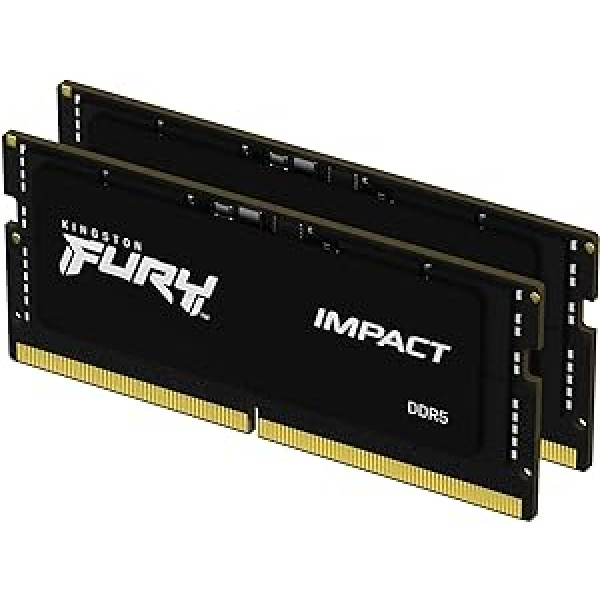 Kingston Fury Impact XMP 32GB 6000MT/s DDR5 CL38 SODIMM žaidimų atmintis, skirta nešiojamojo kompiuterio rinkiniui su 2 - KF560S38IBK2-32