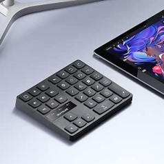 SurnQiee Bluetooth tastatūra iPad Procreate, bezvadu uzlādējama tastatūra programmai Procreate un zīmēšanas īsceļi iPad un grafikas planšetdatoriem (melnā krāsā)