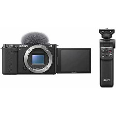 Sony Alpha ZV-E10 | Vloga kamera ar maināmu objektīvu (grozāms ekrāns, 4K video, reāllaika acu automātiskais fokuss) + GP-VPT2BT Bluetooth rokturis