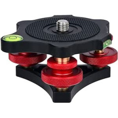 koolehaoda Leveler with Spirit Level LP-64 for Tripod 3/8 Mounting Screw 3 Adjustment Dials for Camera Tripod